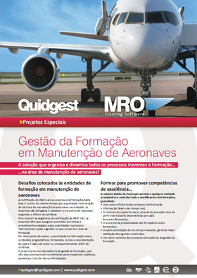 brochura Gestão da Formação em Manutenção de Aeronaves da Quidgest